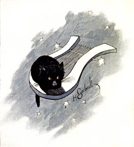 Le Chat Noir, parisisk kabaret, ca. 1900 (illustration)