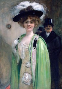 Et par ankommer til en begivenhed, c1872-1929 af Henri Gervex