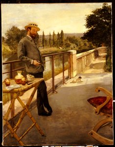 En elegant mand på en terrasse, 1885 af Henri Gervex