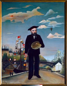 Selvportræt, fra Ile Saint Louis af Henri J.F. (1844 1910) Rousseau