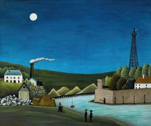 Seinen ved Suresnes, ca. 1911 (olie på lærred) af Henri Rousseau
