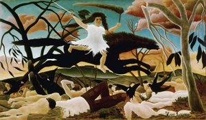 The War or the Riding of Discord Maleri af Henri Rousseau dit le Douanier Rousseau (1844-1910). 1894. Søn 114x195 Paris, Musee d