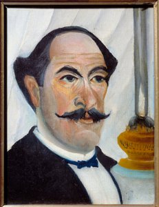 Selvportræt med lampe maleri af Henri Rousseau dit Le Douanier Rousseau af Henri J.F. Rousseau