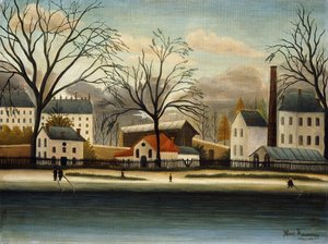 Forstæder; Banlieue, c. 1896 af Henri J.F. Rousseau