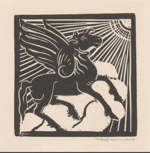 bevinget hest af Henri Jonas (signed by artist)