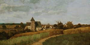 En landsby ved høsttid af Henri-Joseph Harpignies