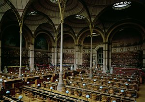 Interiør af Salle des Imprimes, 1868 af Henri Labrouste