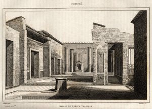 Den tragiske digters hus i Pompei, gravering af Labrouste af Henri Labrouste