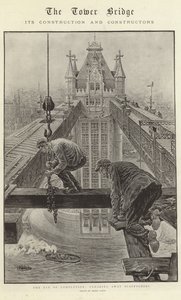Tower Bridge, dens konstruktion og konstruktører (litografi)
