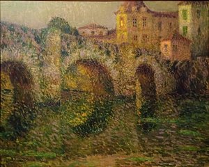 Broen ved Clisson i skumringen af Henri Le Sidaner
