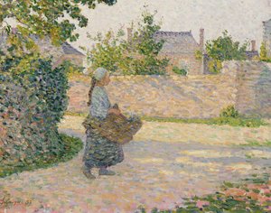 Bondepige vender tilbage til landsbyen, 1893 af Henri Lebasque