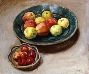 Stilleben med æbler; Nature Morte aux Pommes, ca. 1926 af Henri Lebasque