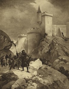 Kong Richard I af England ved belejringen af Chalus, 1199 (dybtryk)
