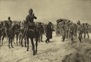 Overgivelse af Piet Cronje ved Paardeberg, 1900 (stik)