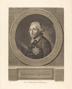 Frederik den Store, konge af Preussen af Henri Marais after Anton Graff