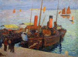 Både i St. Malo-bugten, ca. 1910 af Henri Martin