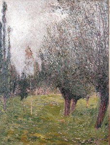 Landskab med træer (olie på lærred) af Henri Martin