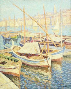 Marseilles havn (olie på lærred) af Henri Martin