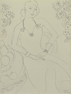 Tegning af en siddende kvinde af Henri Matisse