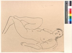 Liggende nøgen kvinde med bøjede ben af Henri Matisse