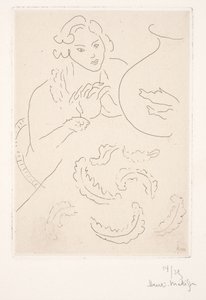 Figur ved siden af de gyldne fisk af Henri Matisse