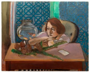 Kvinde foran et akvarium af Henri Matisse