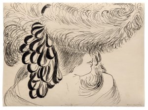 Pigen med den fjerklædte hat (Mlle Antoinette) af Henri Matisse