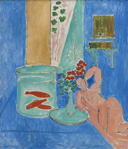 Guldfisk og skulptur af Henri Matisse