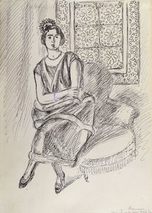 Henriette og Moucharabieh-vinduet af Henri Matisse