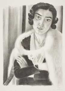 Kvinde med kappe af rævepels af Henri Matisse