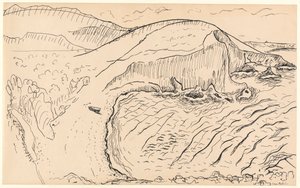 Landskab (pen og blæk på papir) af Henri Matisse