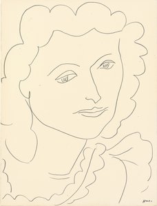 Stort hoved (Lucienne) (blyant på papir) af Henri Matisse