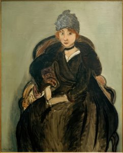 Marguerite med blå hat af Henri Matisse