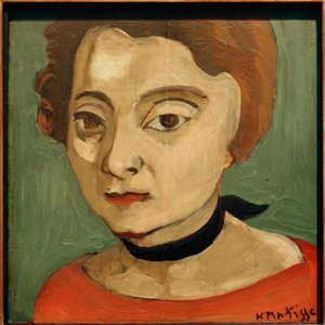 Marguerite med halskæde i sort fløjl af Henri Matisse