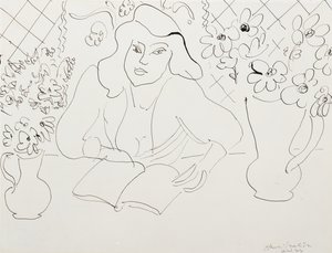 Model med en bog af Henri Matisse