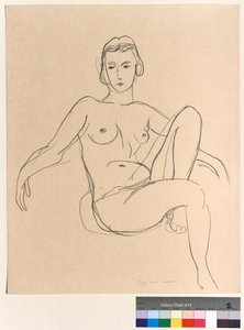 Siddende nøgen med udstrakte arme af Henri Matisse