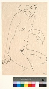 Nøgenfigur i trekvartprofil, hovedet bøjet af Henri Matisse