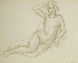 Nøgen, der sidder på en tilbagelænet stol; Nu Assis sur une Chaise Longue af Henri Matisse