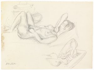 Nøgenstudie, tildækket ansigt af Henri Matisse