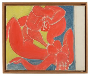 Nymfe og rød fauna (indrammet) af Henri Matisse