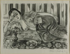 Odalisque i røde satinbukser af Henri Matisse