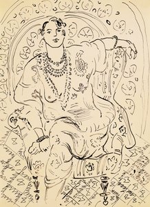 Odalisken med blomstret baggrund af Henri Matisse