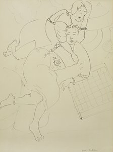 Odalisques with Checkerboard, ca. 1928 (pen og sort blæk på papir) af Henri Matisse