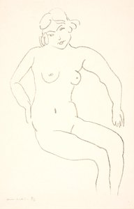 Siddende kvindelig nøgenmodel af Henri Matisse