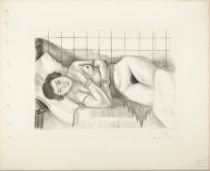 Sovende nøgen, hendes knæ dækket af et sjal af Henri Matisse