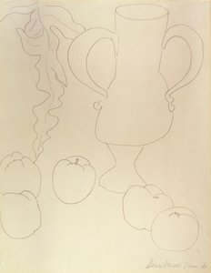 Stilleben med kande og ferskner af Henri Matisse