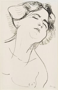 Kvindehoved med lukkede øjne af Henri Matisse
