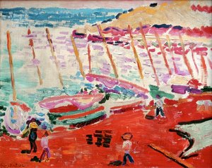 Den røde strand, Collioure, sommeren 1905 (olie på lærred) af Henri Matisse