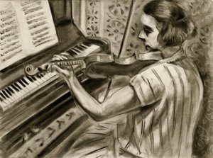 En ung violinist foran et klaver af Henri Matisse