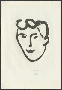 Kvindeansigt [Maske med ruller] af Henri Matisse